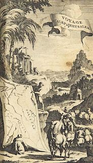 Maundrell, Henry
Voyage D'Alep à Jerusalem, à Pâques en l'année 1697. Mit gest. Frontispiz, 9 gef. Kupfertafeln und Titel