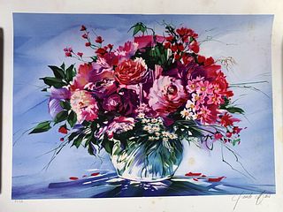 VASE OF FLOWERS SIGNED NUMBERED CLAUDE MARS