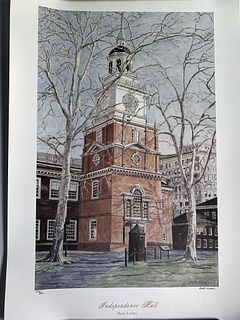 BETTE LESHER INDEPENDENCE HALL PRINT SIGNED NUMBERED