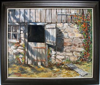 R.J.H. DONEY PAINTING OF WEATHERED DOOR