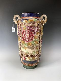 VASE WITH HANDLES & FLOWERS