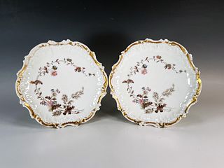 TWO LIMOGES FLORAL PLATES