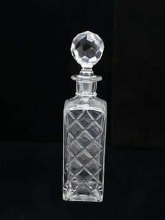 SQUARE CRYSTAL DECANTER WITH STOPPER 