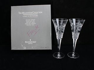 WATERFORD MILLENNIUM COLLECTION HAPPINESS TOASTING FLUTES
