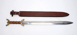 SWORD WITH LEATHER SHEATH
