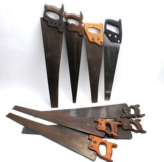 LOT OF MOSTLY ANTIQUE VINTAGE WOOD SAWS