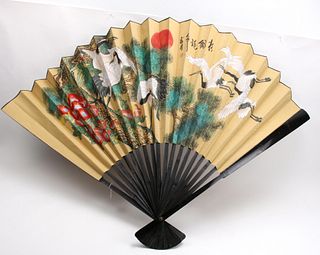 LARGE FLORAL CHINESE FAN
