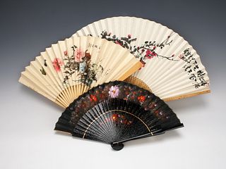 THREE HAND HELD CHINESE FANS