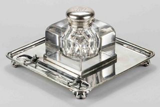 TIFFANY & CO. STERLING SILVER INKSTAND WITH INKWELL