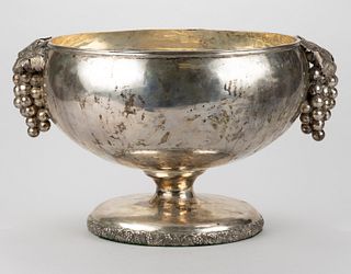UNIDENTIFIED STERLING SILVER PUNCH BOWL WITH WEIGHTED BASE