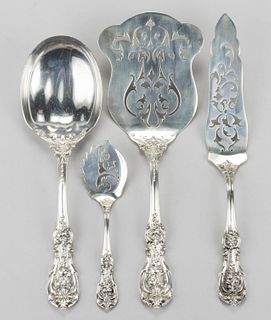 REED & BARTON "FRANCIS I" STERLING SILVER SERVING UTENSILS, LOT OF FOUR