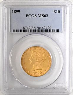 1899 PCGS MS 62 Ten Dollar Gold Liberty