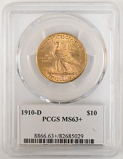 1910 D PCGS MS 63 Plus Ten Dollar Gold Indian