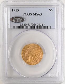 1915 PCGS MS 63 Five Dollar Gold Indian