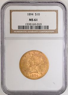 1894 NGC MS 61 Ten Dollar Gold Liberty