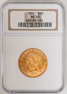 1894 NGC MS 60 Ten Dollar Gold Liberty