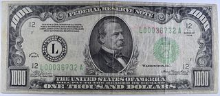 1934 $1,000 FEDERAL RESERVE NOTE