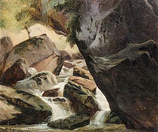 Jean Philippe George-Julliard, (Swiss, 1818-1888), Rocky Waterfall