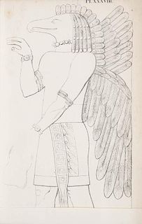 Botta, Paul-Émile
Lettres sur découvertes à Khorsabad, près de Ninive, publiées par J. Mohl. Mit 55 gefalt. lithogr. Taf