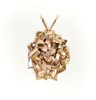 Gold Nugget Diamond Pendant