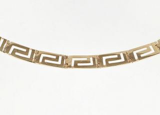 14K Greek Key Link Necklace