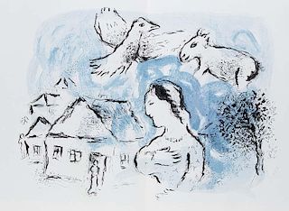 Derrière le Miroir Nr. 225. Mit 1 doppelblattgr. OFarblithographie und 18 (8 farb.) Abbildungen von M. Chagall. Paris, Maegh