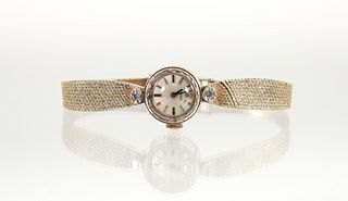 Ladies 14K Diamond Rolex Mechanical Wristwatch