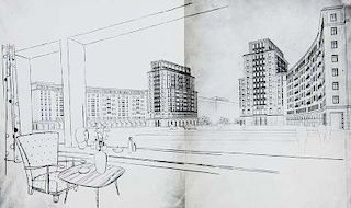 Deutsche Bauakademie
'Bauten des Nationalen Aufbauprogramms Berlin 1952. Schwerpunkt Stalinallee.' (DTitel). Typoskript mit 2