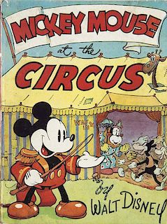 Disney, WaltMickey Mouse at the Circus. 14 Bll. 8°  London Birn Brothers (ca. 1936). Ppbd. mit illustr. Deckel. (minimal be
