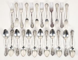24 pc Highly Detailed Gorham Sterling Silver Flatware 