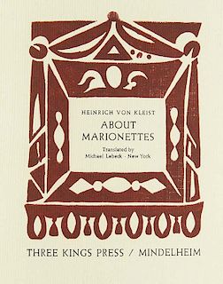 Kleist, Heinrich vonAbout Marionettes Mit 14 Holzschnitten von Erwin Holzbaur. Mindelheim, Drei Koenig Presse 1969. 46 S. 3
