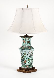 Chinese Famille Rose Vase converted to a Lamp