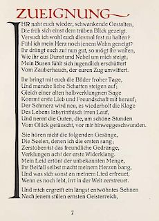 Goethe, Johann Wolfgang vonFaust. Eine Tragoedie. Tl. 1 (v. 3). Darmstadt, Ernst-Ludwig-Presse fuer die Kleukens-Presse, 192