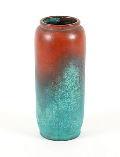 Clewell Pottery Vase Copper on Ceramic