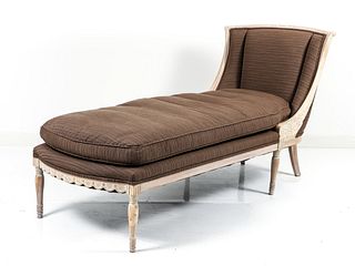 Neoclassical Style Carved Chaise Lounge/Recamier 