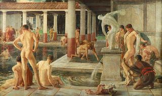 Albert Herter oil The Roman Baths circa 1895