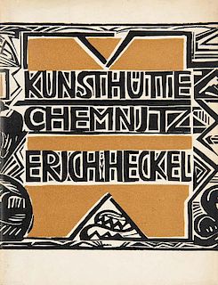 Ausstellung Erich Heckel. Kunsthuette Chemnitz. Mit 1 mehrf. gef. OHolzschnitt als Katalogumschlag sowie 17 Reproduktionen vo