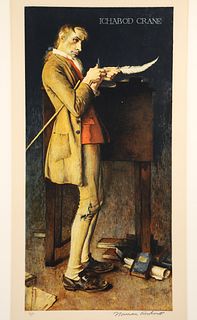 Norman Rockwell Ichabod Crane Signed Lithograph