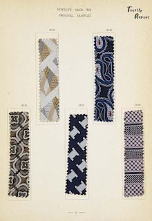 Neck Tie (DTitel). 3 japanische Kataloge mit insg. 180 Seidenstoffmustern fuer Krawatten. (um 1960). 7 Bll. 7 Bll. 7 Bll. 4°