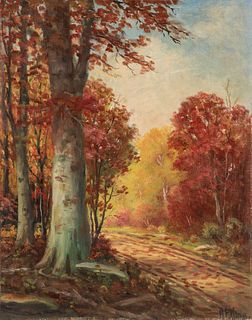 A. F. King Autumn Landscape Oil on Board