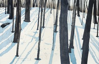 Charles Pitcher Susan's Woods Watercolor 1997
