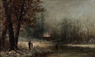 Joseph Woodwell 1876 oil Winter Activities 