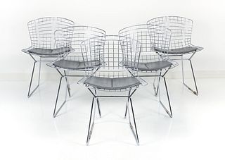 5 MCM Harry Bertoia Chrome Wire Chairs