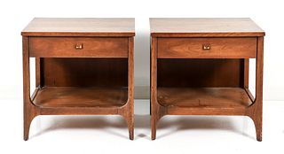 3pc Broyhill Brasilia Nightstands and Bed Set MCM