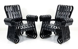 Pair Frank Gehry for Knoll Power Play Chairs in Black