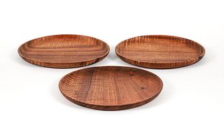3 Bob Stocksdale Hawaiian Koa Wood Plates