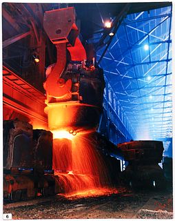 Arthur d'Arazien 1952-53 Teeming pouring steel at J&L