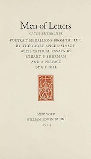 Spicer-Simson, TheodorMen of Letters of the British Isles. Portrait Medallions from the Life.Mit 29 Kupfertiefdrucken Prefac