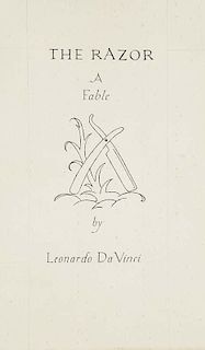 Mittl, Melchior und MathildeLeonardo da Vinci. The Razor. Mit handgezeichneten Initialen und Typen in Rot und Schwarz. Typog