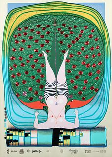 Hundertwasser 1972 serigraph Hommage a Schroder Sonnenstern